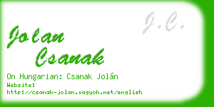 jolan csanak business card
